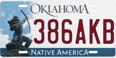 OK license plate 386AKB