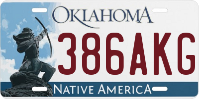 OK license plate 386AKG