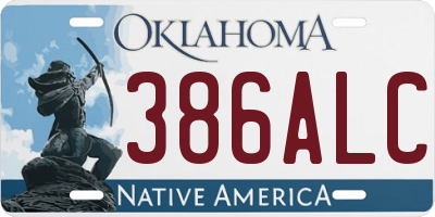 OK license plate 386ALC