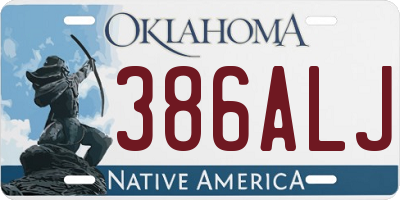 OK license plate 386ALJ