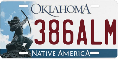 OK license plate 386ALM