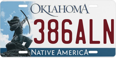 OK license plate 386ALN
