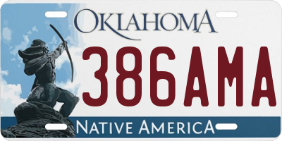 OK license plate 386AMA
