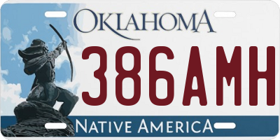 OK license plate 386AMH