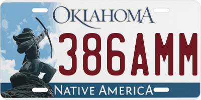 OK license plate 386AMM