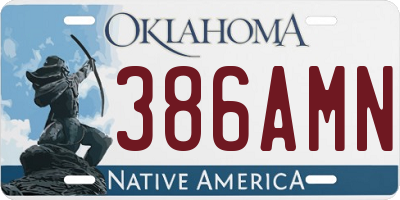 OK license plate 386AMN