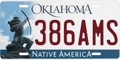 OK license plate 386AMS