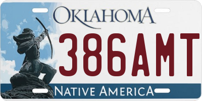 OK license plate 386AMT