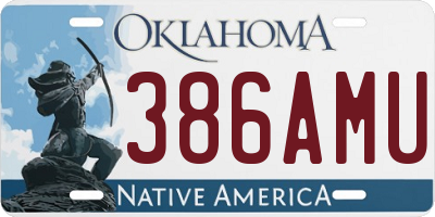 OK license plate 386AMU
