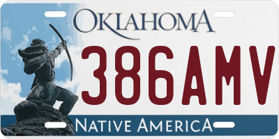 OK license plate 386AMV