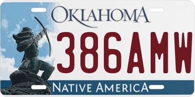 OK license plate 386AMW