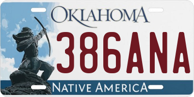 OK license plate 386ANA