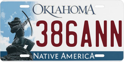 OK license plate 386ANN