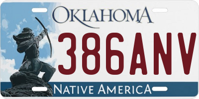OK license plate 386ANV