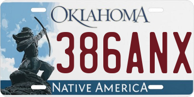 OK license plate 386ANX