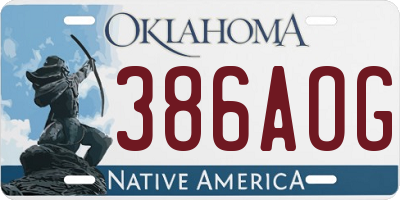 OK license plate 386AOG