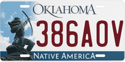 OK license plate 386AOV