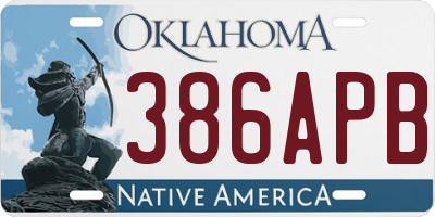 OK license plate 386APB
