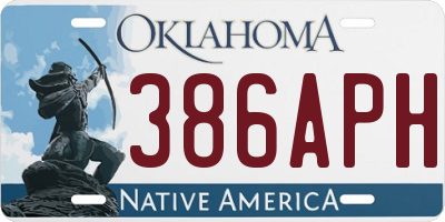 OK license plate 386APH