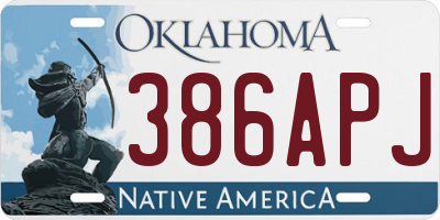 OK license plate 386APJ