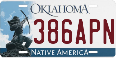 OK license plate 386APN