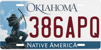 OK license plate 386APQ
