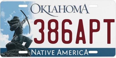OK license plate 386APT