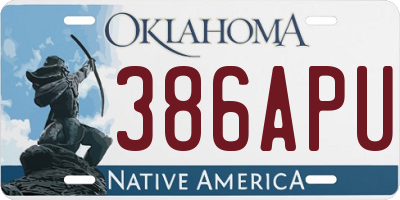OK license plate 386APU