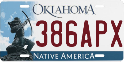 OK license plate 386APX