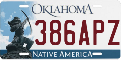 OK license plate 386APZ