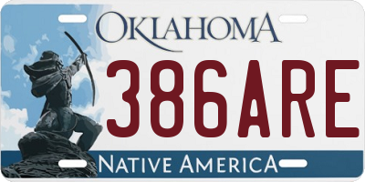 OK license plate 386ARE