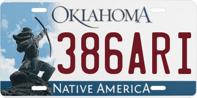 OK license plate 386ARI