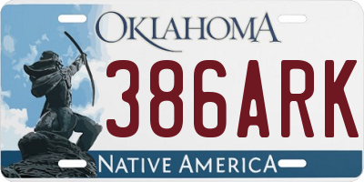 OK license plate 386ARK