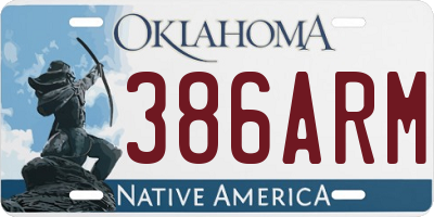 OK license plate 386ARM