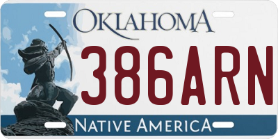 OK license plate 386ARN