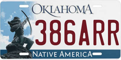 OK license plate 386ARR