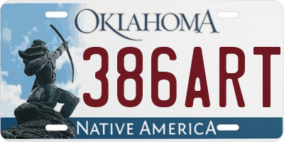 OK license plate 386ART