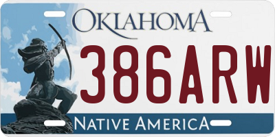 OK license plate 386ARW
