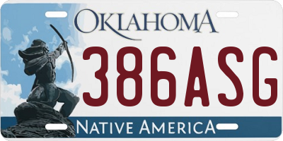 OK license plate 386ASG