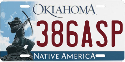 OK license plate 386ASP