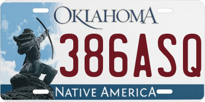 OK license plate 386ASQ