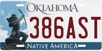 OK license plate 386AST