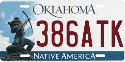 OK license plate 386ATK