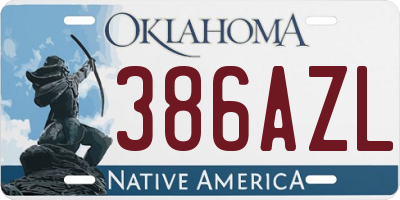 OK license plate 386AZL