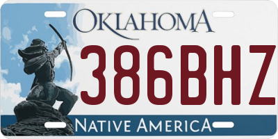 OK license plate 386BHZ