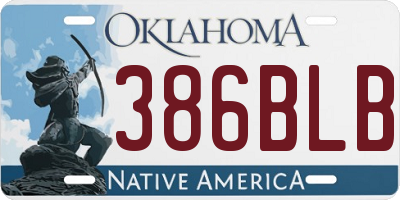 OK license plate 386BLB