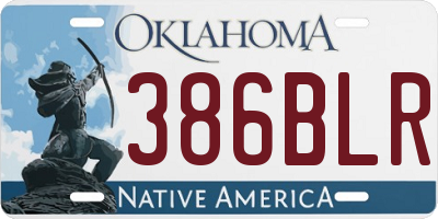 OK license plate 386BLR