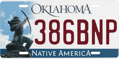 OK license plate 386BNP