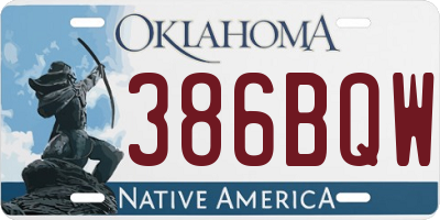 OK license plate 386BQW