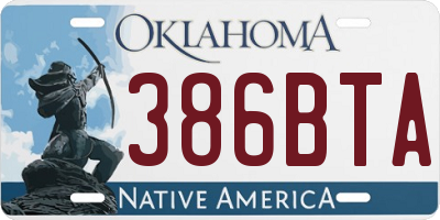 OK license plate 386BTA